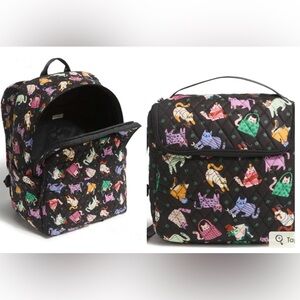 Vera Bradley Herding Cats Backpack and Lunch Bag Bundle NWT